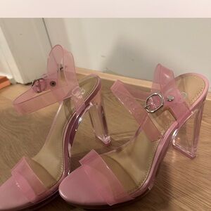 Chic Pink Strappy Heels